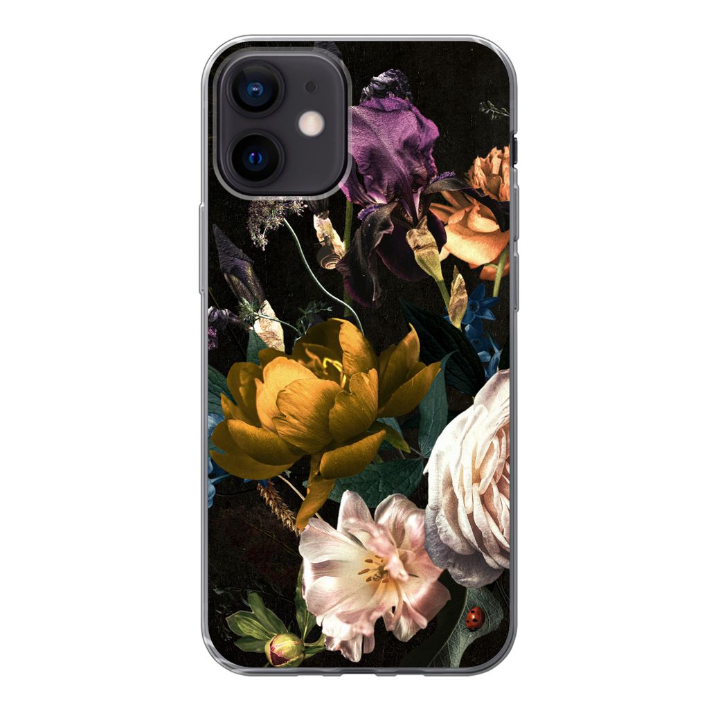 MuchoWow Handyhülle Schutzhülle Hülle für iPhone 12 Blumen - Blumenstrauß - Muster Silikon Softcase Handy Hülle - Schutzhülle