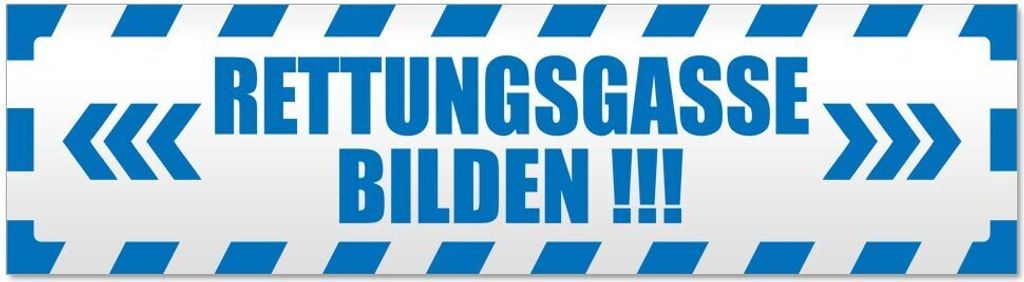 Kiwistar Rettungsgasse bilden gestreift Magnetschild Schild magnetisch - 60cm Blau - Magnetfolie für Auto PKW Kfz
