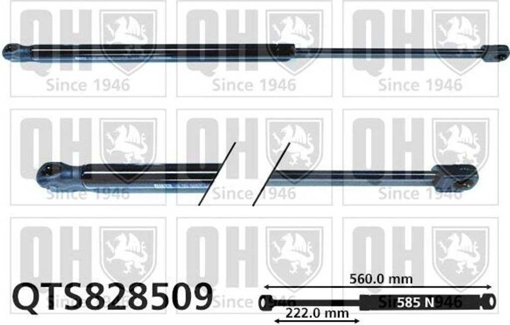QUINTON HAZELL QTS828509 Gasfeder Heckklappendämpfer für HYUNDAI Santa Fé III (DM) 560mm