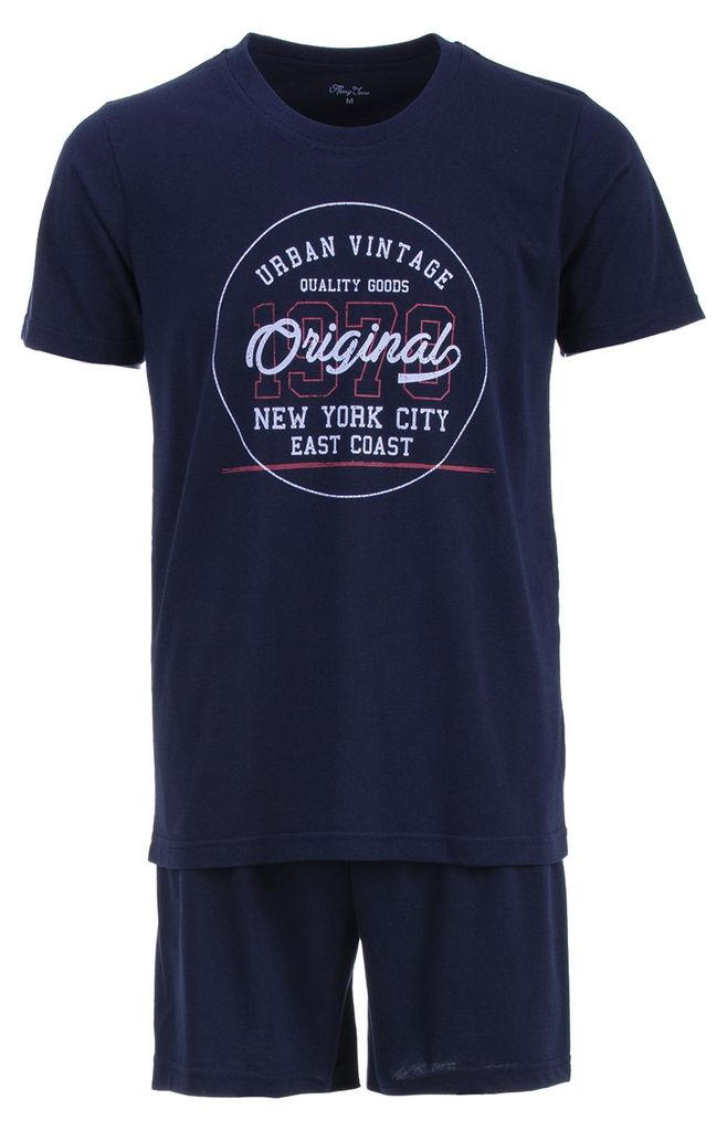 Pyjama Set Kurz - Vintage, Farbe:navy, Größe:XL Produktbild 