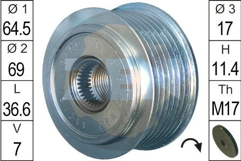 Puleggia Alternatore Economica ERA ZN5522 per Pathfinder III R51
