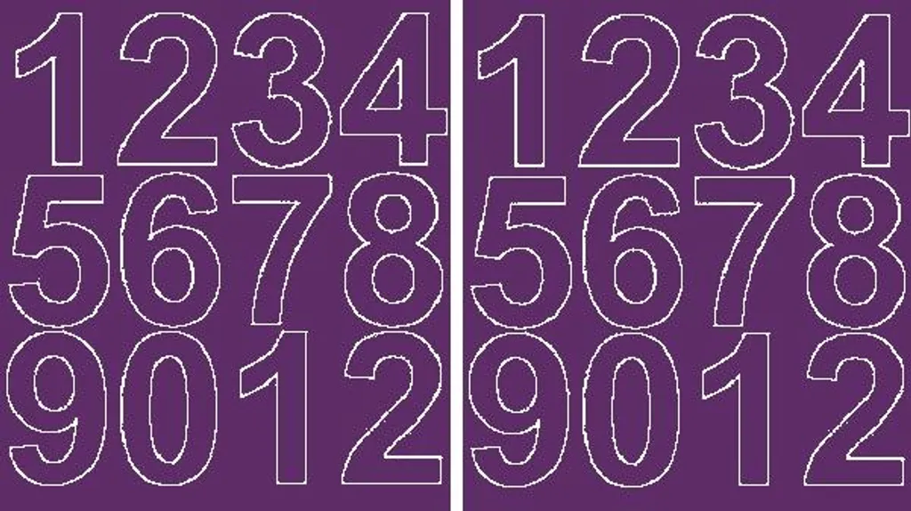 Numeri Adesivi 70mm Viola Glossy - Etichette Numeriche Impermeabili