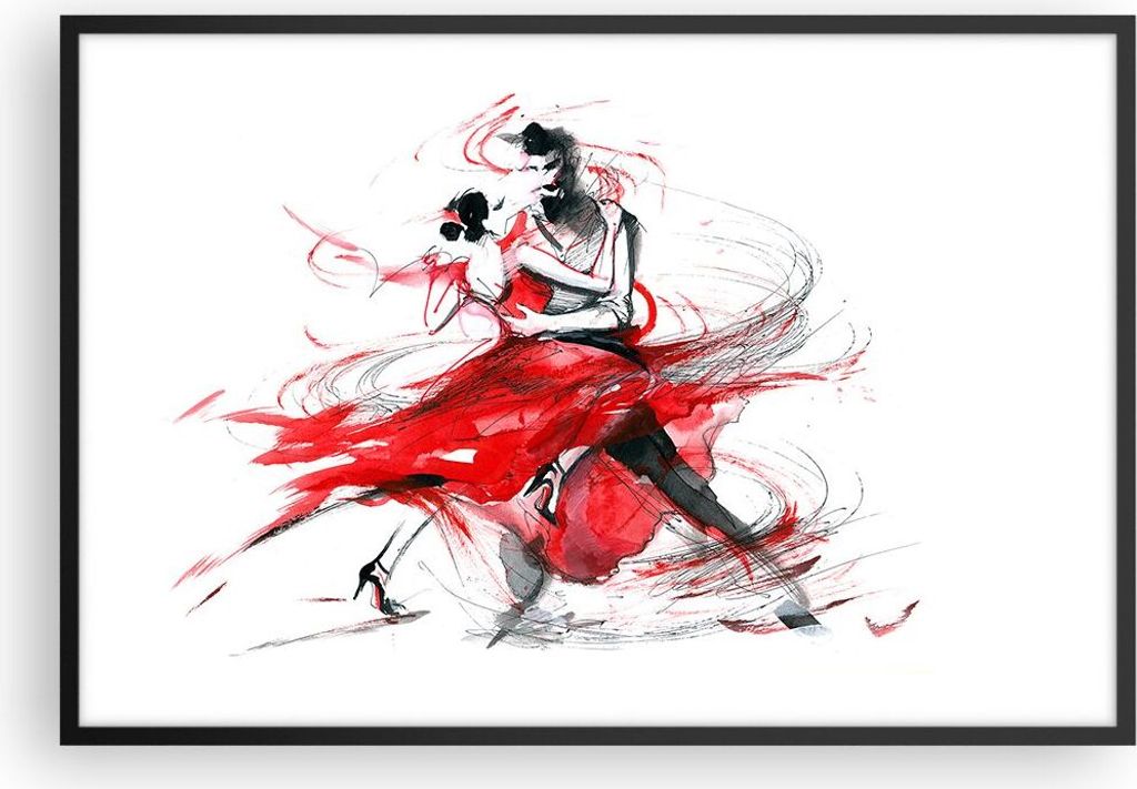 Gerahmtes Poster - Schwarzer Rahmen - Tanz Aktion Aktivität - 91,5x61 cm - Wand Bild - Wanddeko - Wandbilder - Kunstposter - Wandposter - Bilderra...