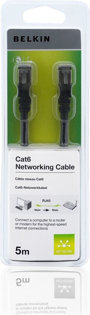 BELKIN CAT6 SNG-SHD Patchkabel, RJ45M, 5m, schwarz