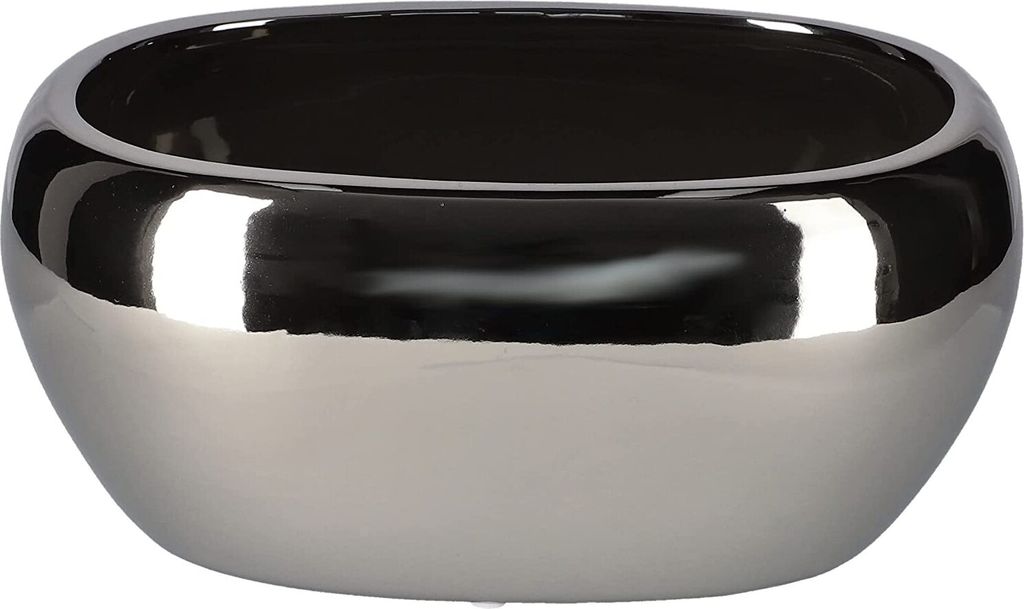 KOTARBAU Keramik-Blumentopf Übertopft Blumenschale für Blumen Pflanzen Silber