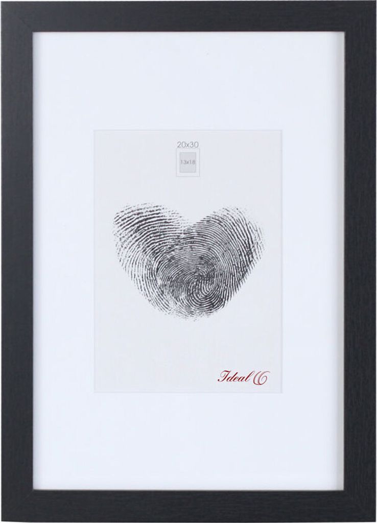 Holz Bilderrahmen Passepartout Lifestyle Foto Rahmen Collage Wanddeko Poster S66 - Farbe: Schwarz | Format: 20x20