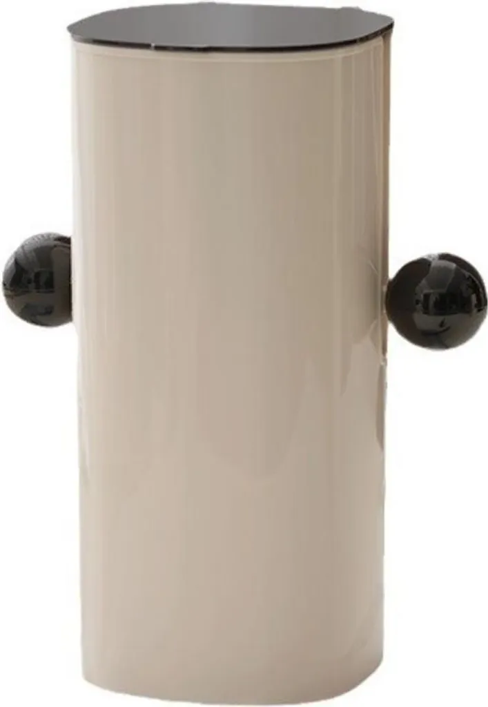 Rangement pinceaux maquillage noir avec couvercle et levage automatique