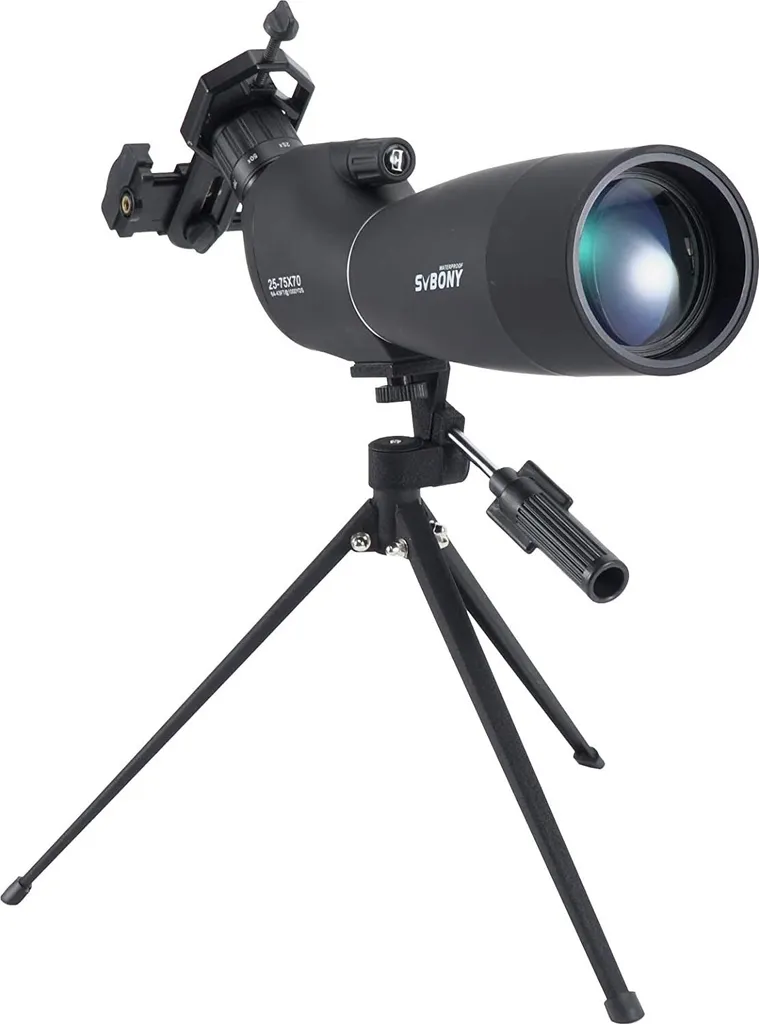 Svbony SV28 Longue-vue 25-75x70mm avec Trépied et Prisme BAK4 - Noir