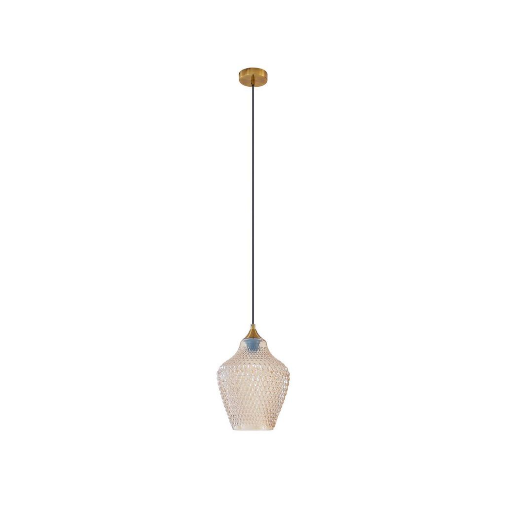 Lindby Drakar Hängeleuchte, 1fl, amber, Ø 22cm