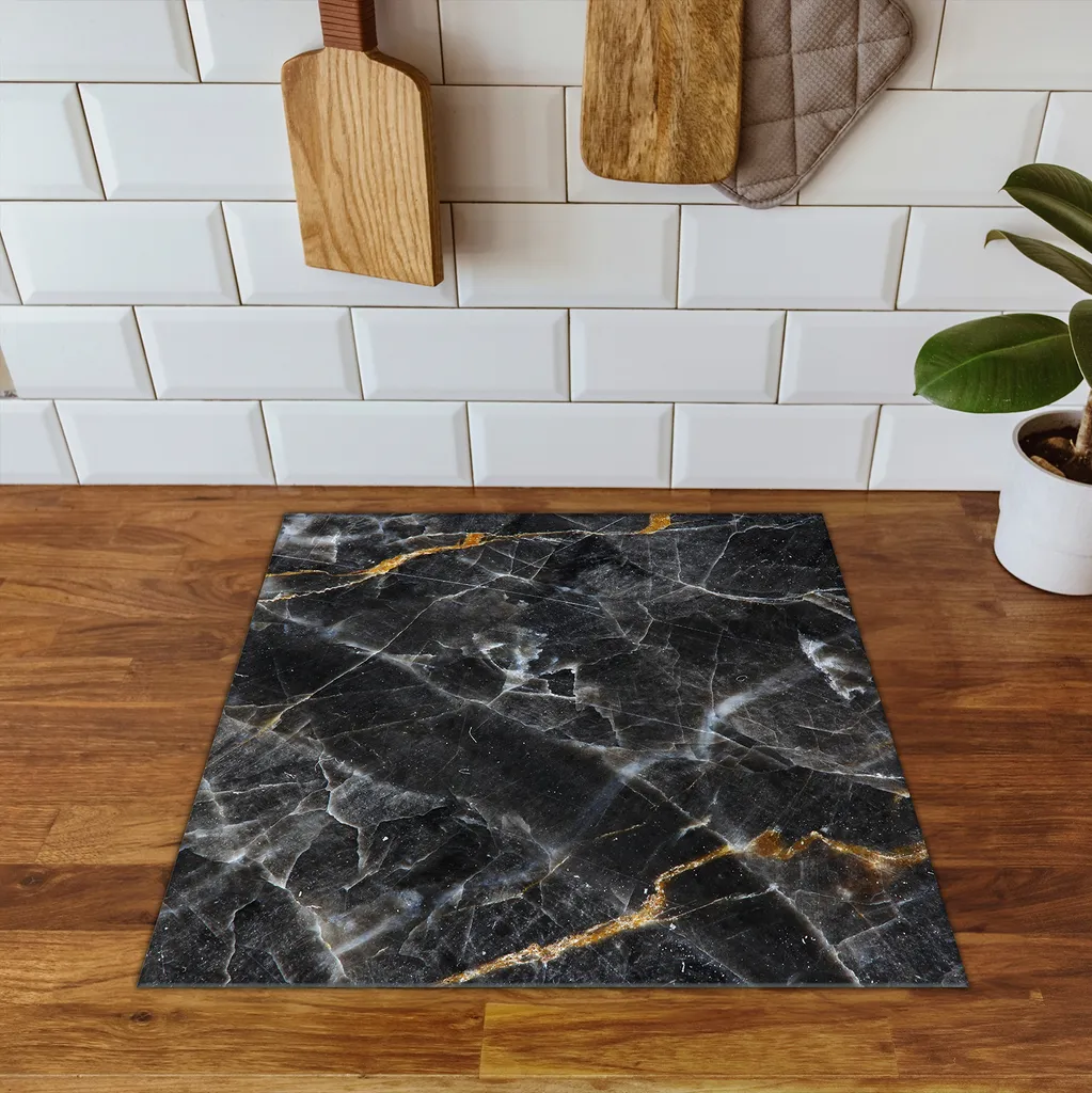 Copertura Piano Cottura Marmo Nero 50x52 - Protezione Antiscivolo - 5