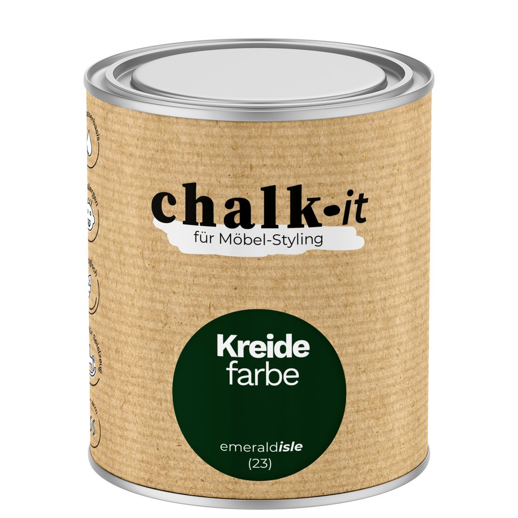 Kreidefarbe Chalk-it (23) Emerald Isle 0,75L Shaby Chic Möbel Holzlack Natur Vintage Möbellack