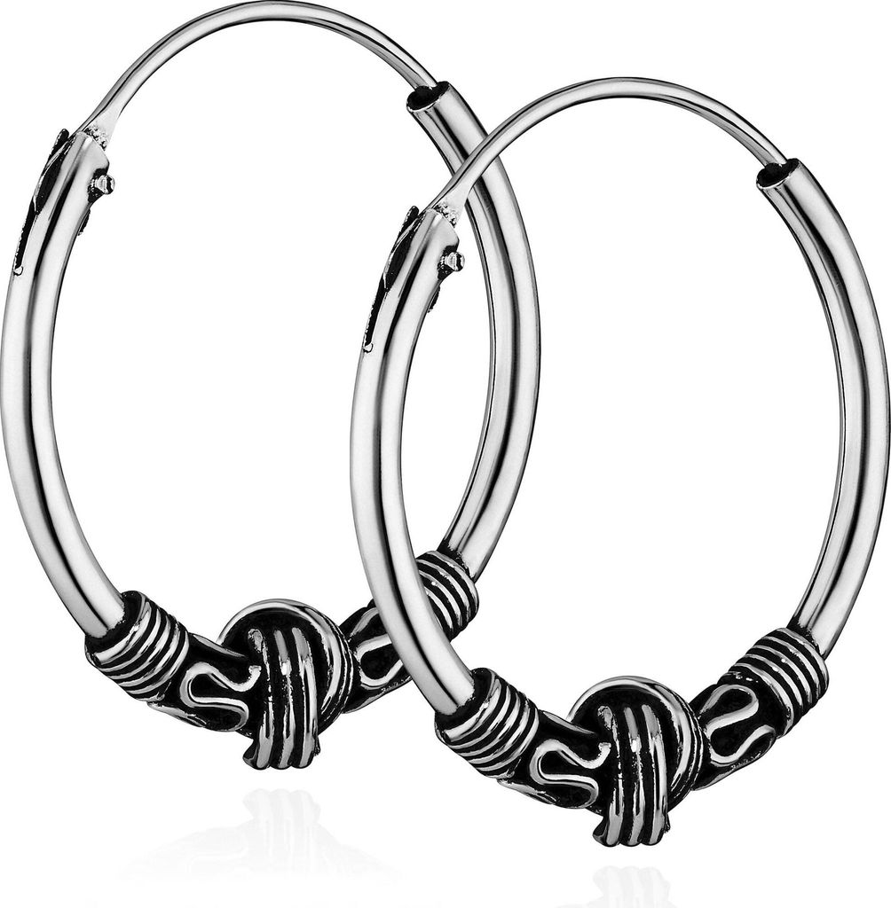 Paar 925 Sterling Silber Keltische Celtic Gothic Creolen Massiv 20mm 7265