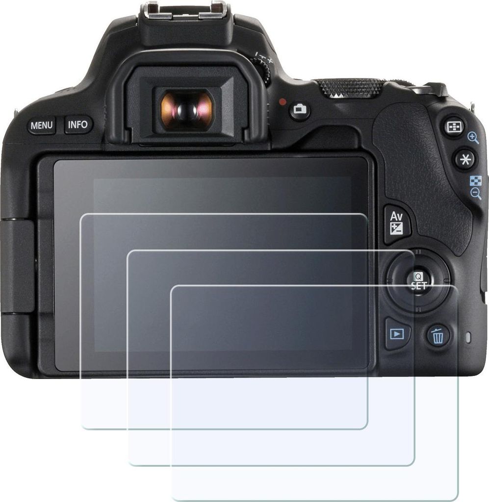 Display-Schutzglas für Canon EOS 200D, 200D Mark II – 0,3 mm 9H gehärtetes Glas 3 Stück