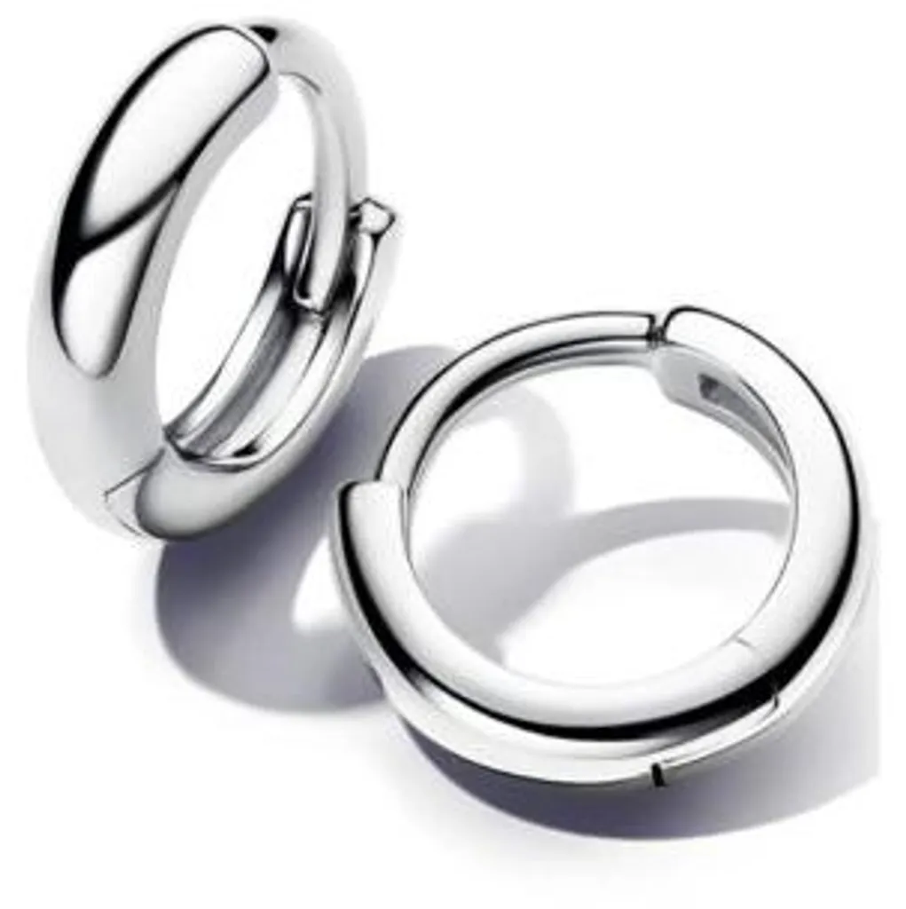 Boucles d'oreilles créoles rondes au fini brillant Pandora 293286C00