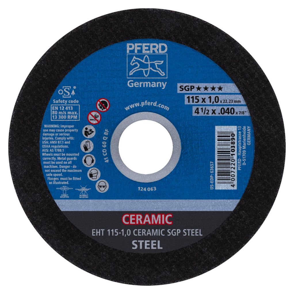 PFERD 61301510, Schneidedisk, Stahl, 11,5 cm, Jede Marke, Flache Mitte, 2,22 cm