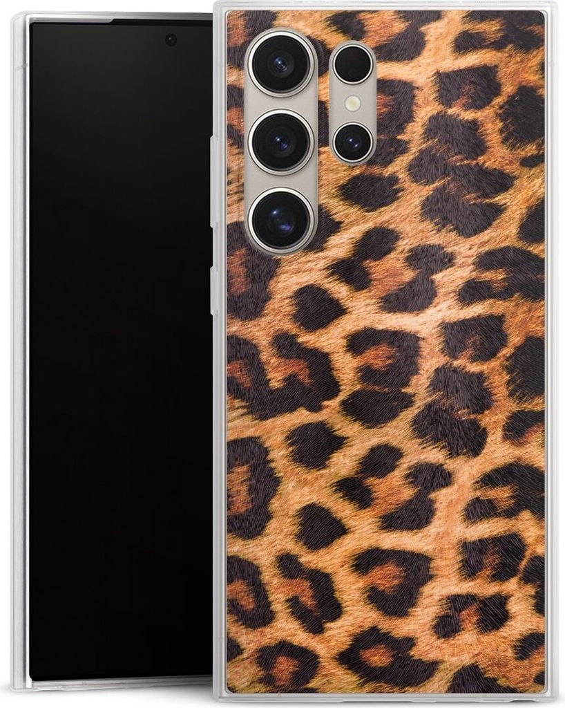 DeinDesign Slim Hülle für Samsung Galaxy S24 Ultra Silikon Case Ultra Dünn Handyhülle Animalprint Fell Leopard