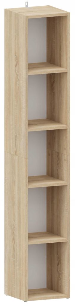 MATKAM Offenes Hochregal BODO DUAL R30O, H175 x B30 x T30 cm, 4 Bretter und 5 Fächer, Bücherregal ideal für Büro und Zuhause (Sonoma Eiche)