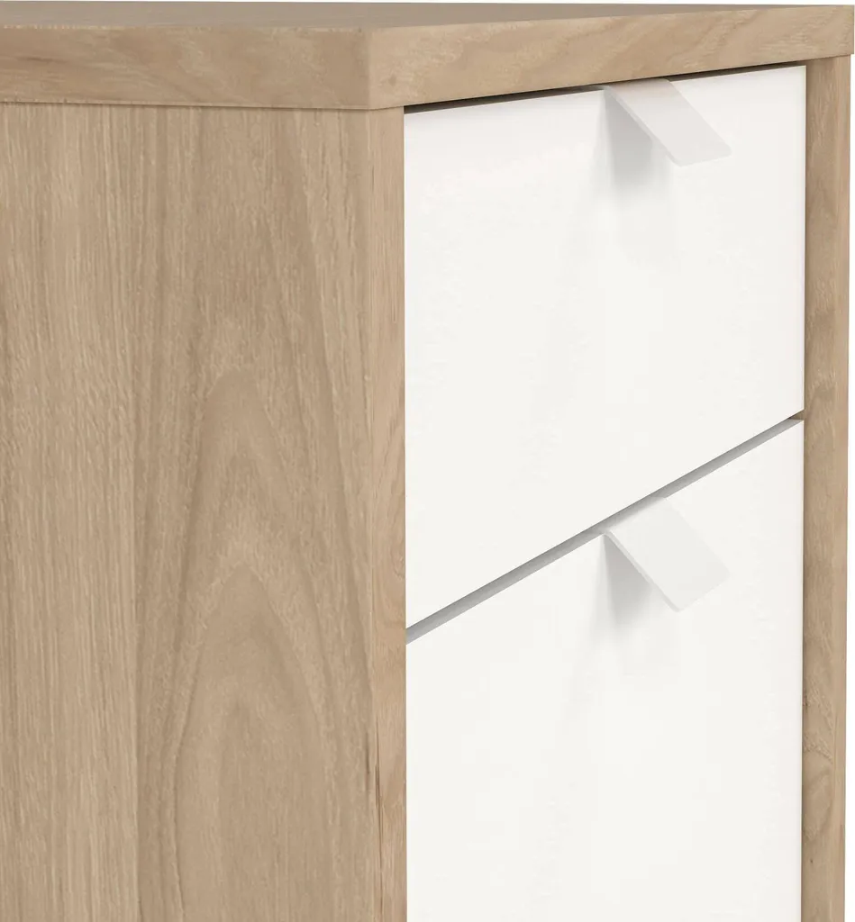 Commode Compacte en Bois Chêne Brun Agazzino - Finition Texturée 3 Tiroirs