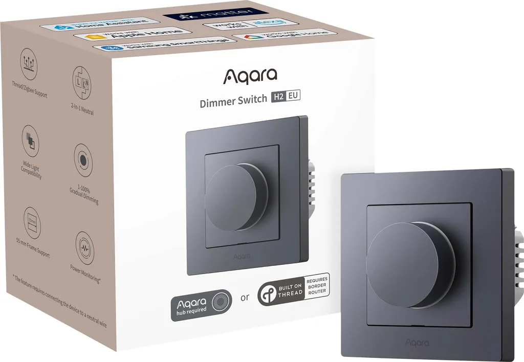 Aqara Dimmer Switch H2 Grey : Interrupteur Variateur Connecté Zigbee - 4