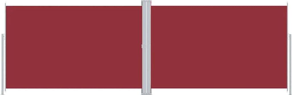 vidaXL Seitenmarkise Ausziehbar Rot 220x600 cm
