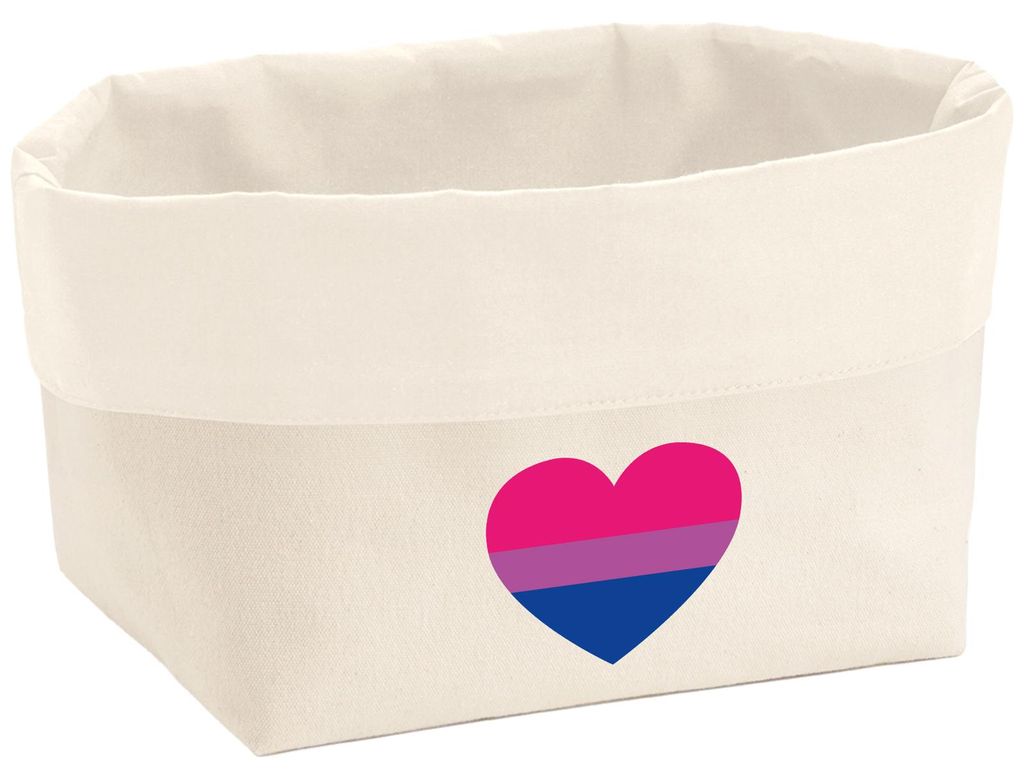 Huuraa Organizer Bi*sexuell Pride Flagge LGBTQ Herz 3 Liter Medium Canvas Baumwolle Utensilo Geschenkidee