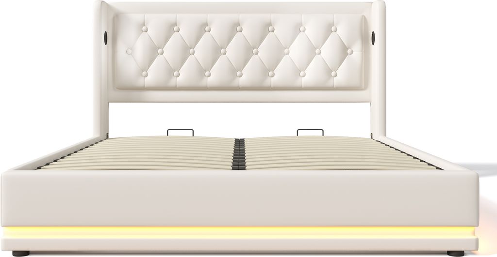 Flieks Polsterbett 160x200cm mit USB & Typ-C, Doppelbett Produktbild 