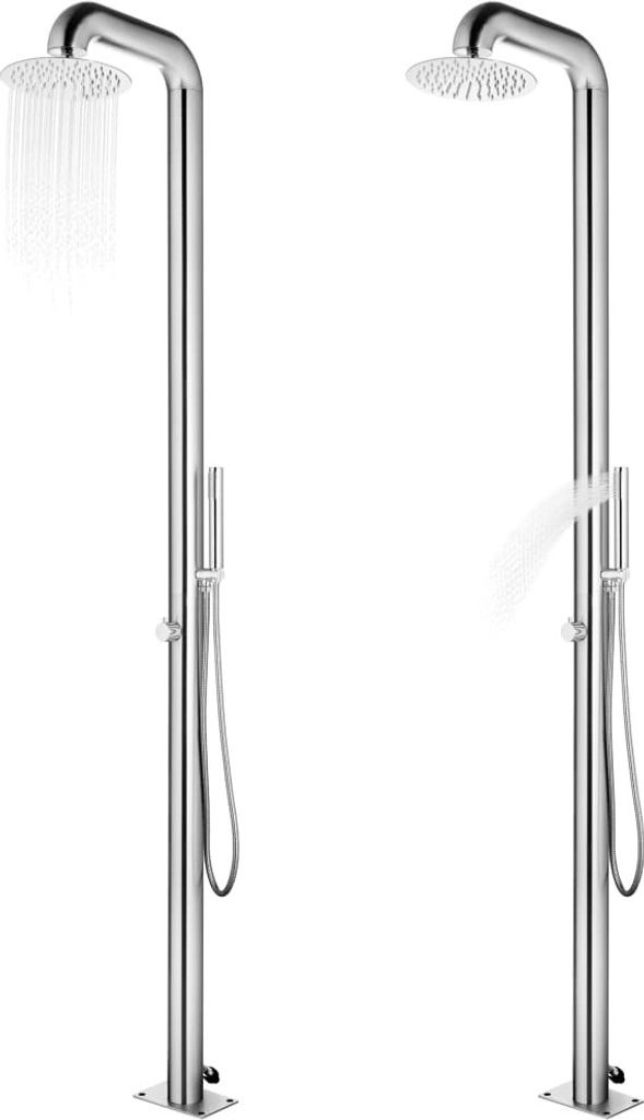 vidaXL Douche de jardin 225 cm acier inoxydable Image du produit 