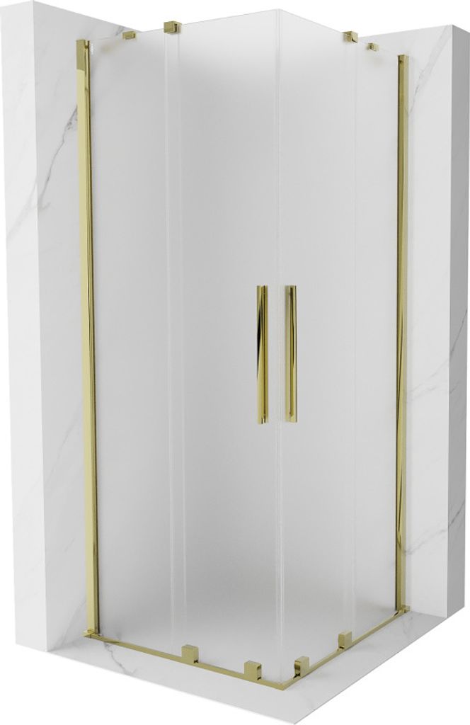 Mexen Velar Duo Schiebetürduschkabine 80x80 Gold Mattglas