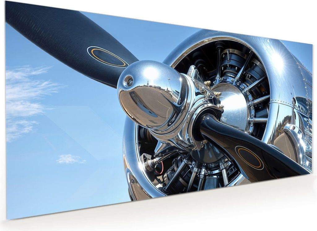 Küchenrückwand Spritzschutz Glas mit Motiv Flugzeugpropeller 40 x 40 cm