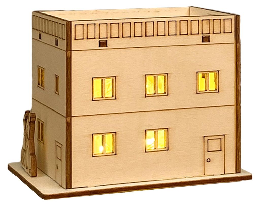 Handgefertigte, leuchtende Weihnachtshaus-Dekoration aus Holz mit LED-Beleuchtung – ideal für Weihnachtsfeiern und als Tischdekoration