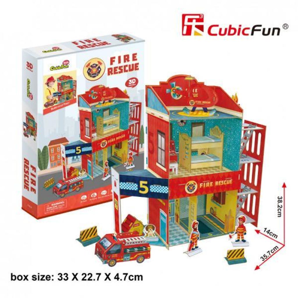 Cubic Fun 3D Puzzle Feuerwehr - Fire Rescue - 89 Teile Spielzeug