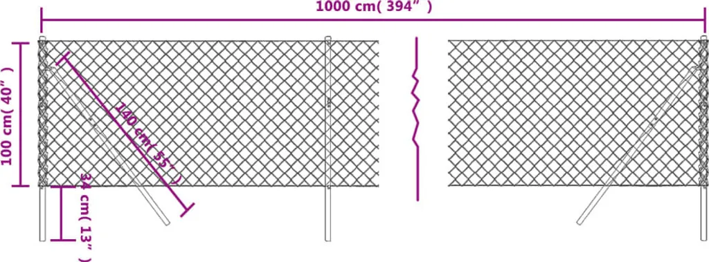 Recinzione a Maglie Verdi 1x10 m in Offerta | Prezzo Imbattibile Acciaio - 5