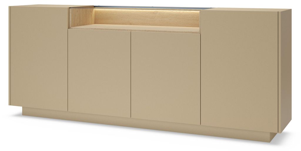 Kommode, Kakao + Cremona-Eiche, 203 x 83 x 39,5 cm