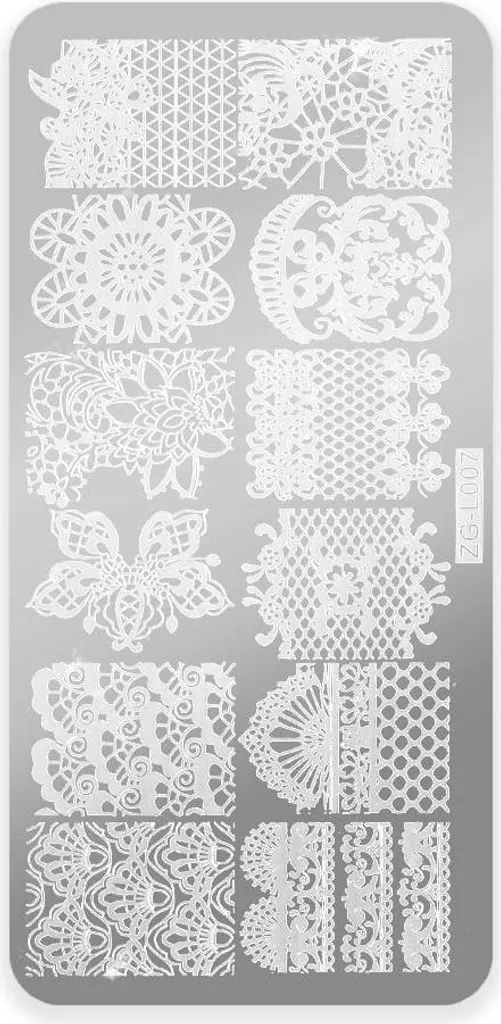 Plaque à tampon motifs gravés ZG-L007 en acier inox haute définition