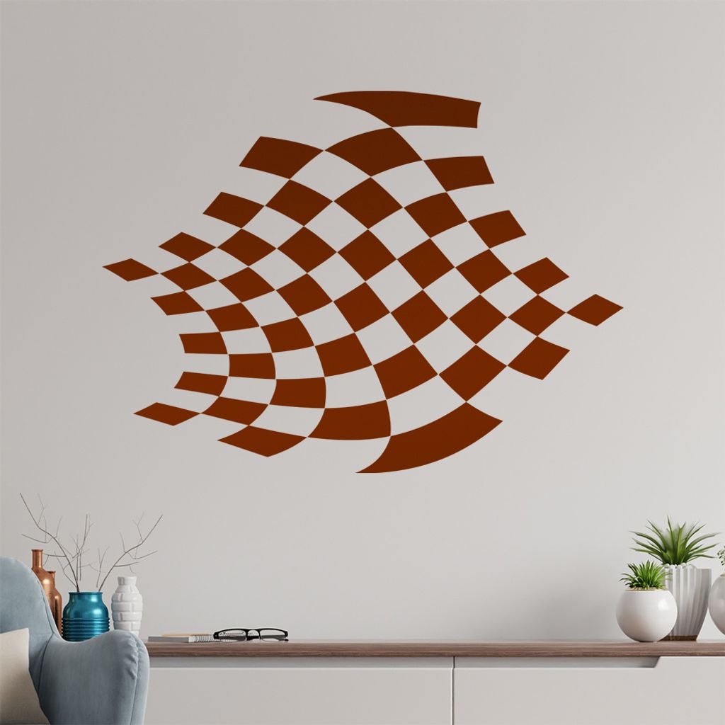 Karo verzerrt Wandtattoo in 6 Größen - Wandaufkleber Wall Sticker - Dekoration, Küche, Wohnzimmer, Schlafzimmer, Badezimmer