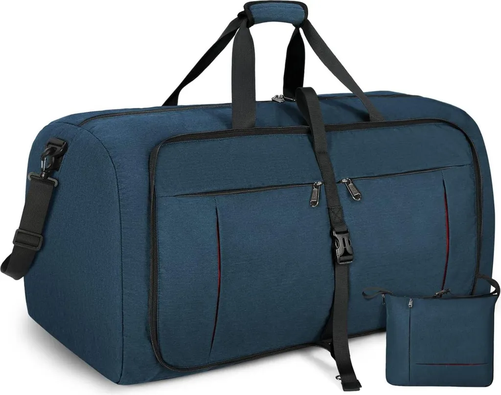 Borsa da viaggio pieghevole 100L Blu - Borsone Sportivo con Porta Scarpe