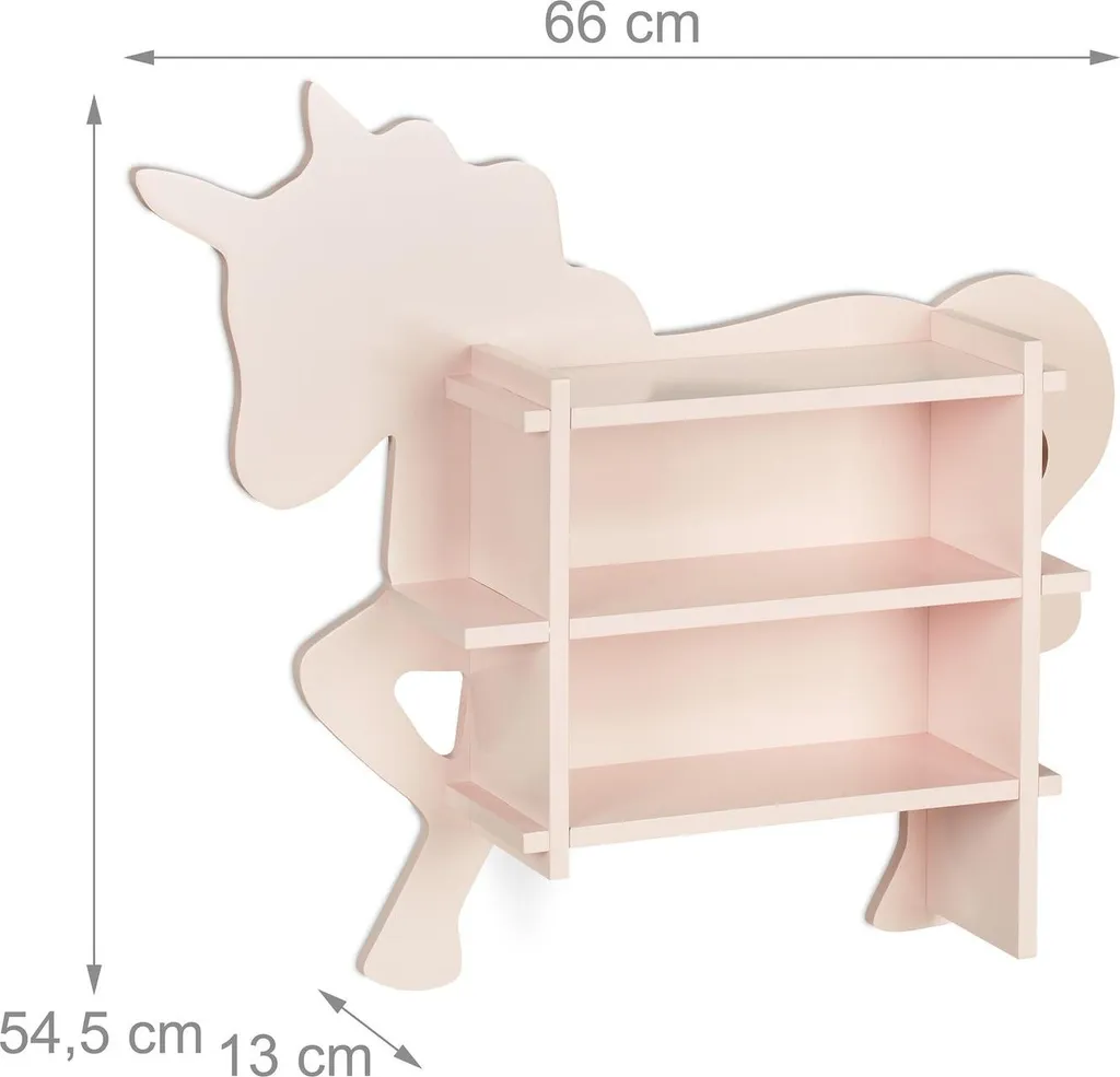 Bibliothèque Murale Licorne pour Enfant - Meuble de Rangement Ludique
