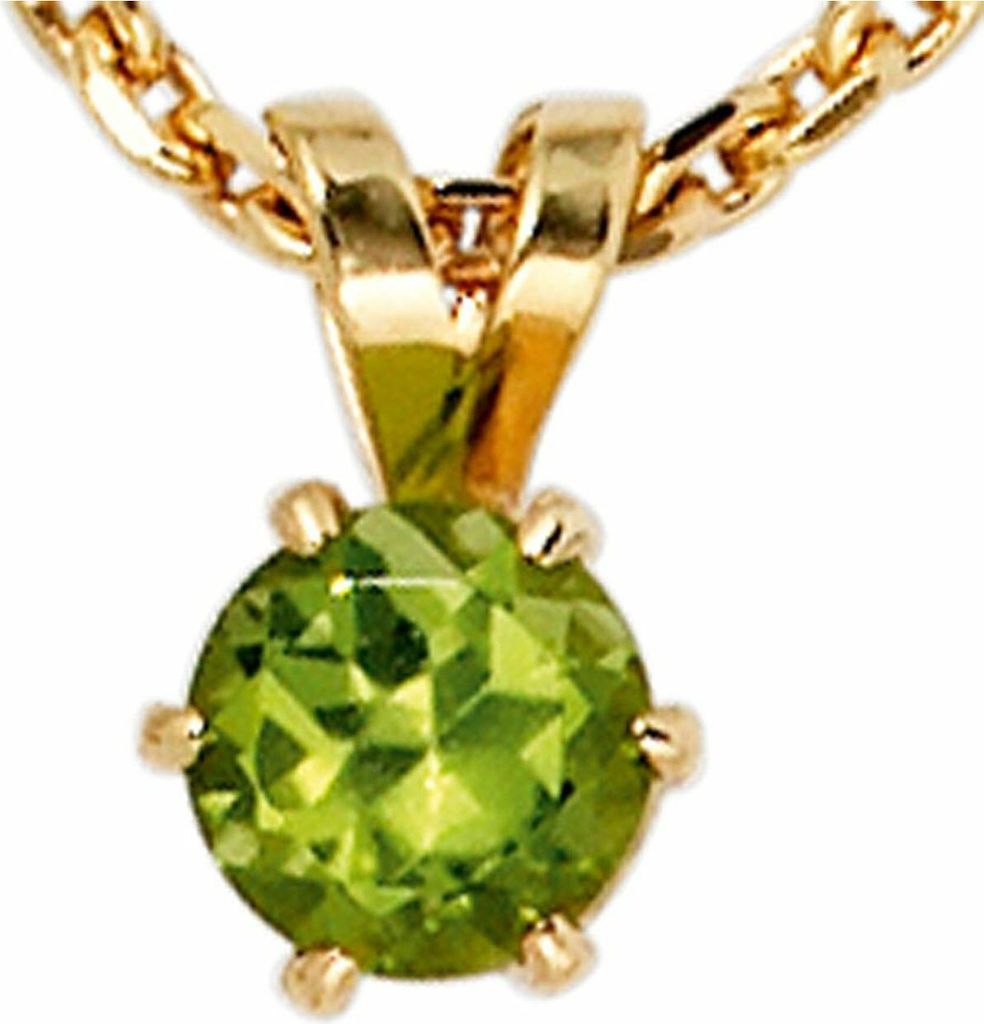 JOBO Anhänger 585 Gold Gelbgold 1 Peridot grün Produktbild 