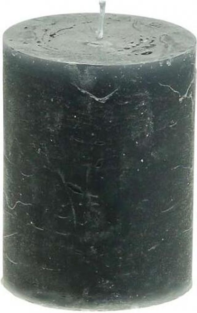 Durchgefärbte Stumpenkerzen Anthrazit 70x100mm 4er Set – Dekoration, Advent, lange Brenndauer, PK4 Stück