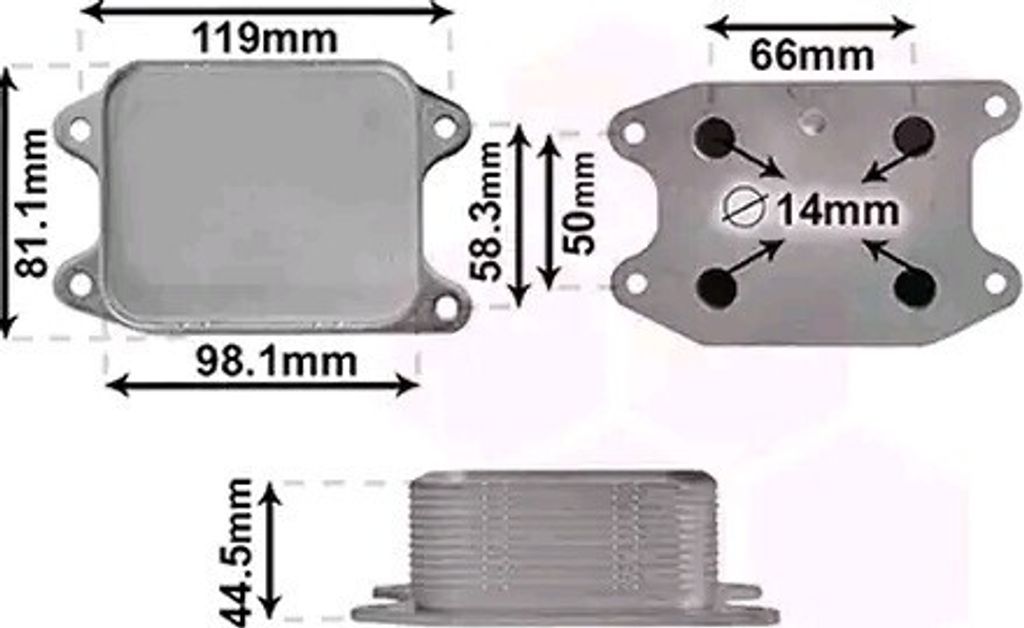 VAN WEZEL 58013703 Ölkühler Motoröl für VW Golf VII Schrägheck (5G1, BQ1, BE1, BE2) Polo Schrägheck (6R1, 6C1) Passat Variant (3G5, CB5) TIGU...