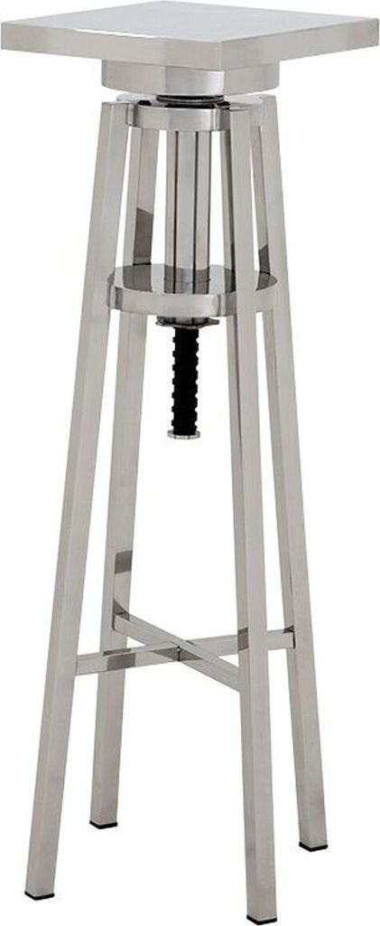 Casa Padrino Luxus Edelstahl Beistelltisch Silber 30 x 30 x H. 98-110 cm - Designer Tisch Möbel