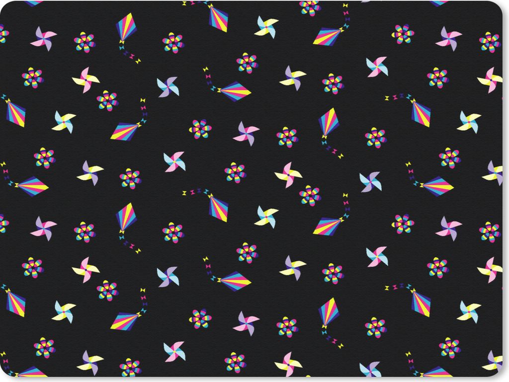 MuchoWow Mauspad Mousepad Regenbogen - Windmühle - Muster - Kinder 23x19 cm - Mousepads - Maus Mat - Pad - Mausunterlage - Schreibtischunterlage...