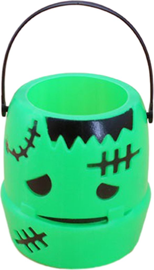 Halloween Candy Bucket High Space Leuchtung Farben leicht zu tragen, kürbisförmige Geschenk Snack Box Festliche Vorräte-Grün