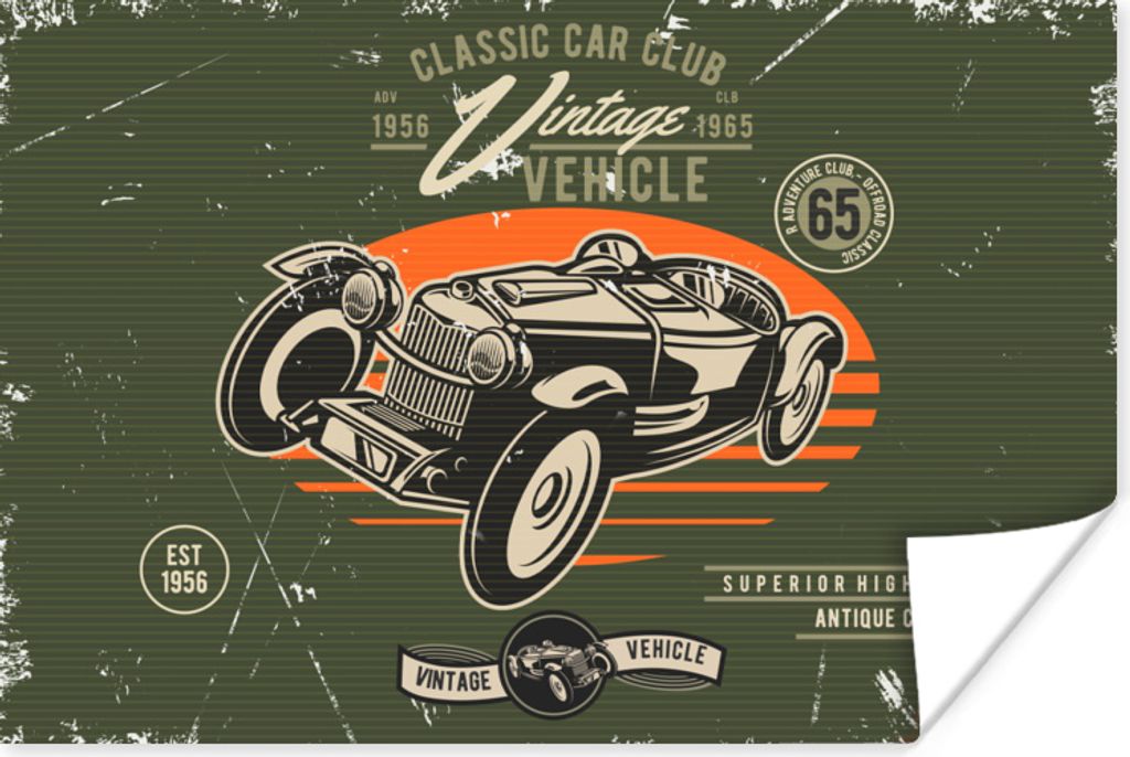 MuchoWow Poster Oldtimer - Oldtimer - Auto 120x80 cm - Bilder