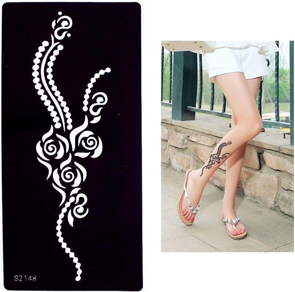 Henna Tattoo Schablone Airbrush Stencil Blume Rose