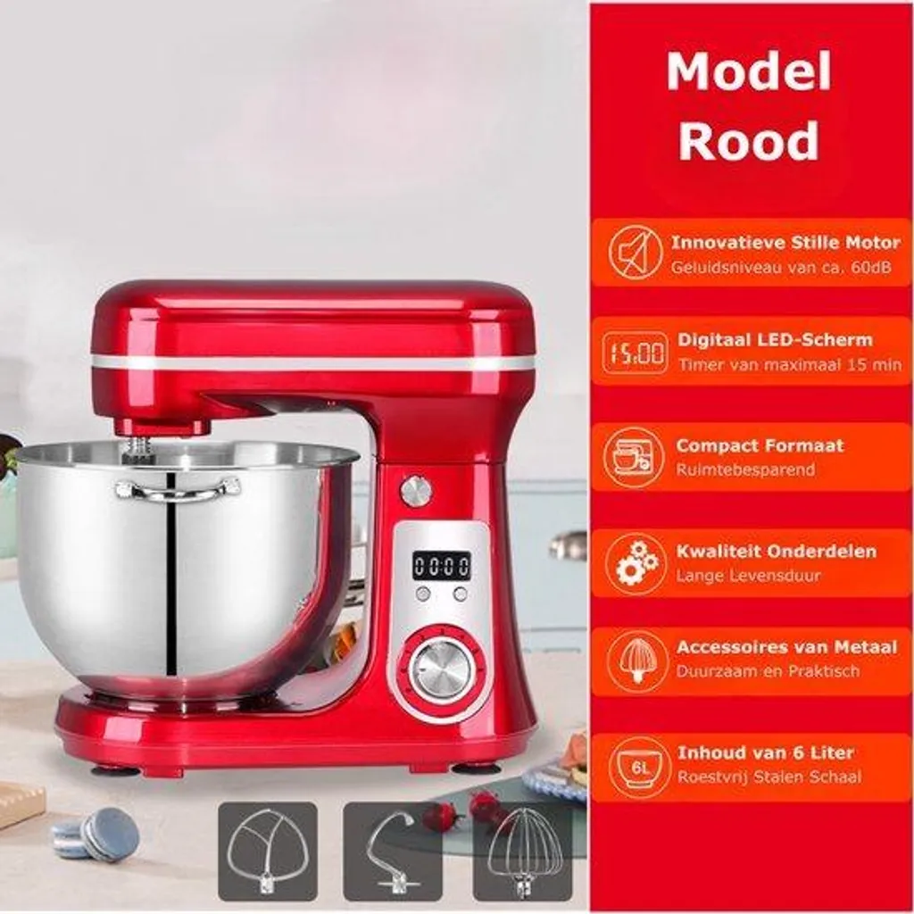 Robot de cuisine pour pâtisserie 6L - Grande capacité et silence 1200W
