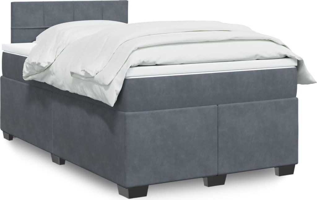Maison Exclusive - Boxspringbett mit Matratze Dunkelgrau 120x200 cm Samt