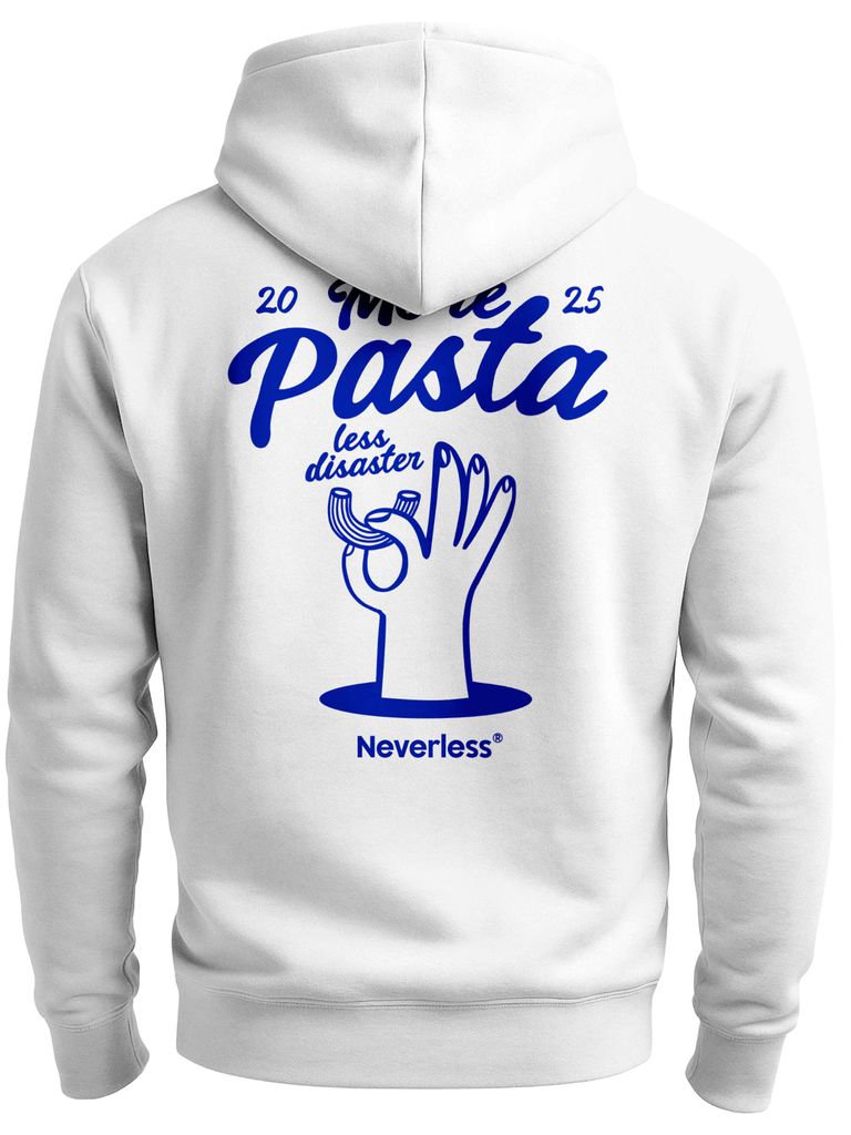 Herren Sweatjacke Backprint More Pasta Zipjacke Zip-Hoodie Männer Grafik Design Fashion Streetstyle Neverless