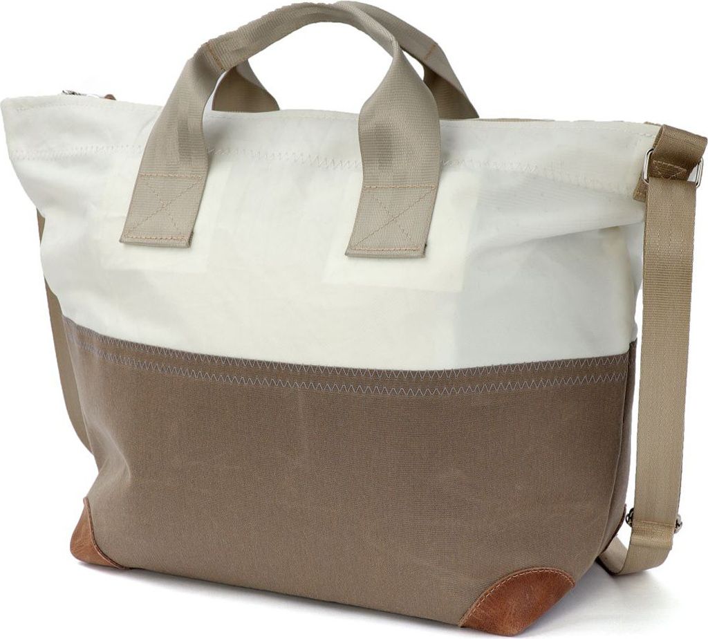 Schultertasche Suutje, Weiss taupe Grau, Persenning, Produktbild 