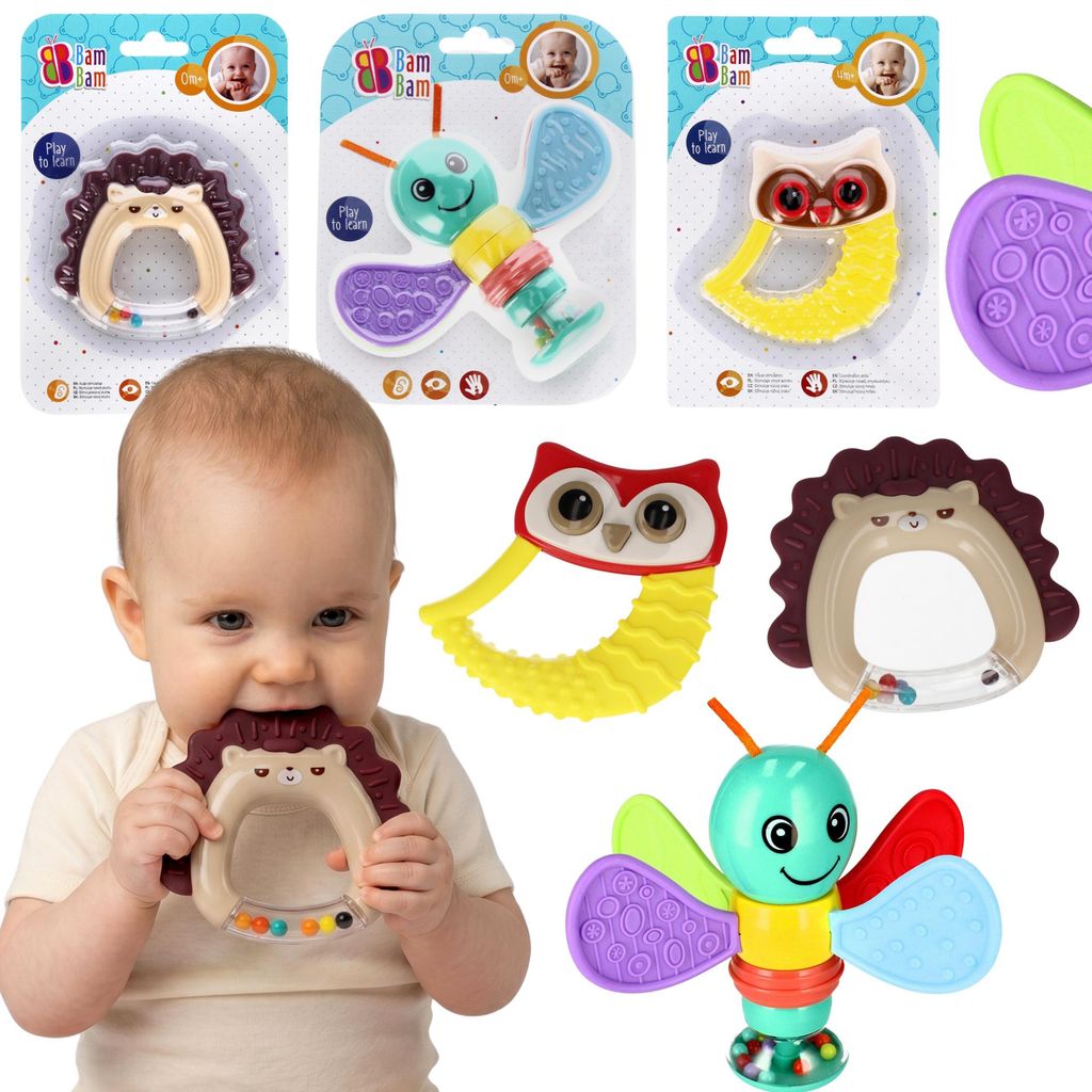 Bam Bam Set mit sensorischem Spielzeug, Tierfiguren und Produktbild 